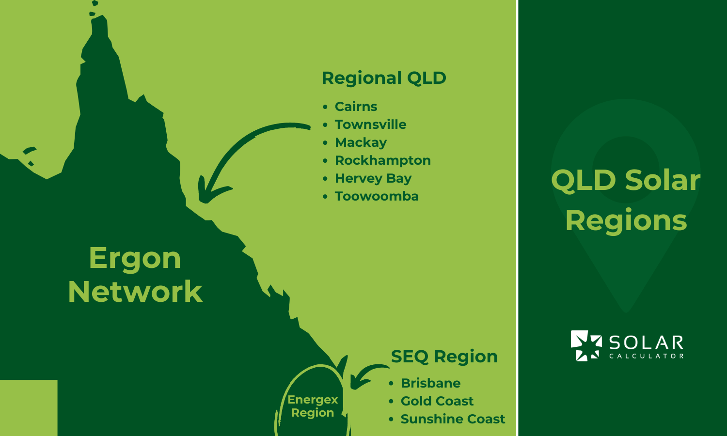 QLD solar regions map
